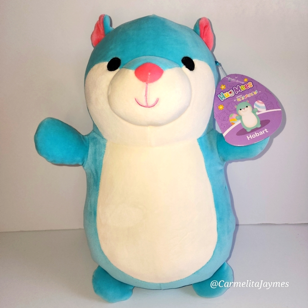 HOBART 🐹 12" Teal Cream & Pink Hamster HugMees Easter 2023 Squishmallow NWT